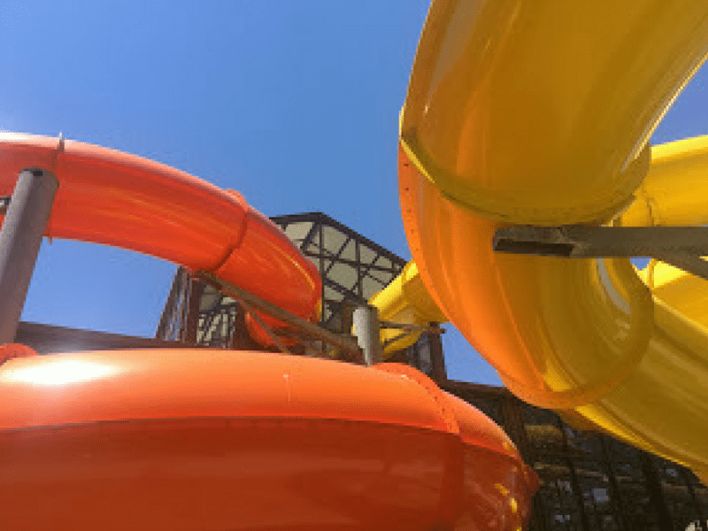 Orange and Yellow water slide spirals